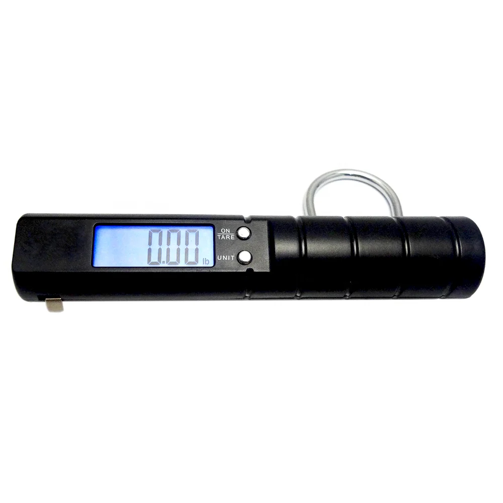 Multifunction lcd backlight hanging fishing scale with tape measure and flashlight capacity max 110lb Scale