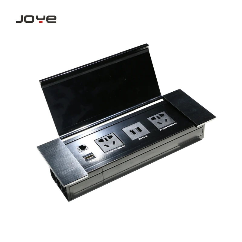 Office smart socket USB on surface desktop film slide plug socket