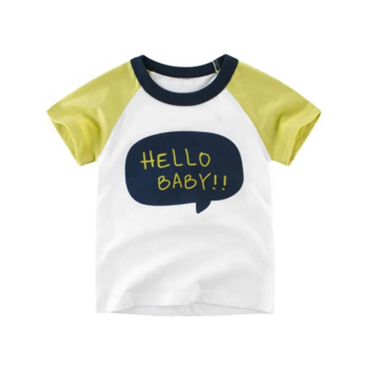 
Custom baby clothing short sleeve cotton boys clothes children T-Shirts Clothes Cotton Toddler Letter Tops 