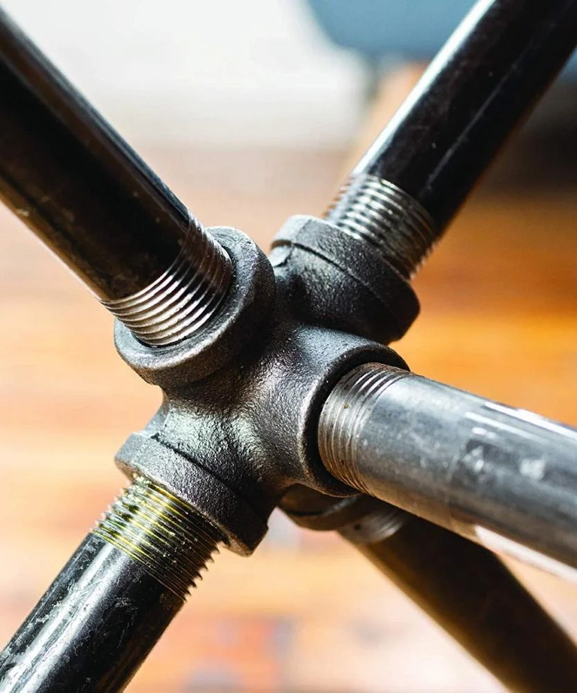 
Custom size color table metal leg industrial black pipe table legs computer table legs cross modeling 