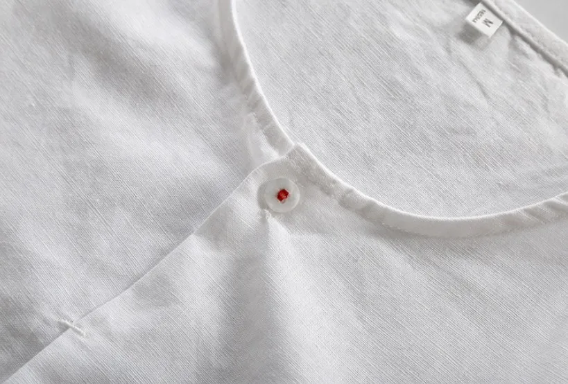 Low MOQ wholesale classical chinese style shirt linen/cotton linen fabric shirt/classic linen shirts for men