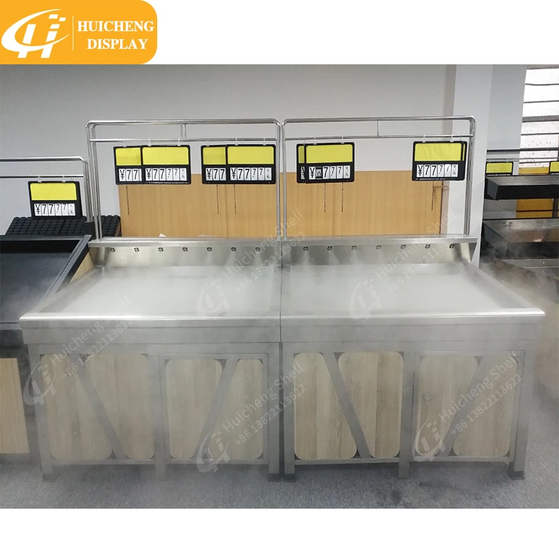 customized fruits and vegetables spray display racks vegetable display stands humidifier supermarket shelves