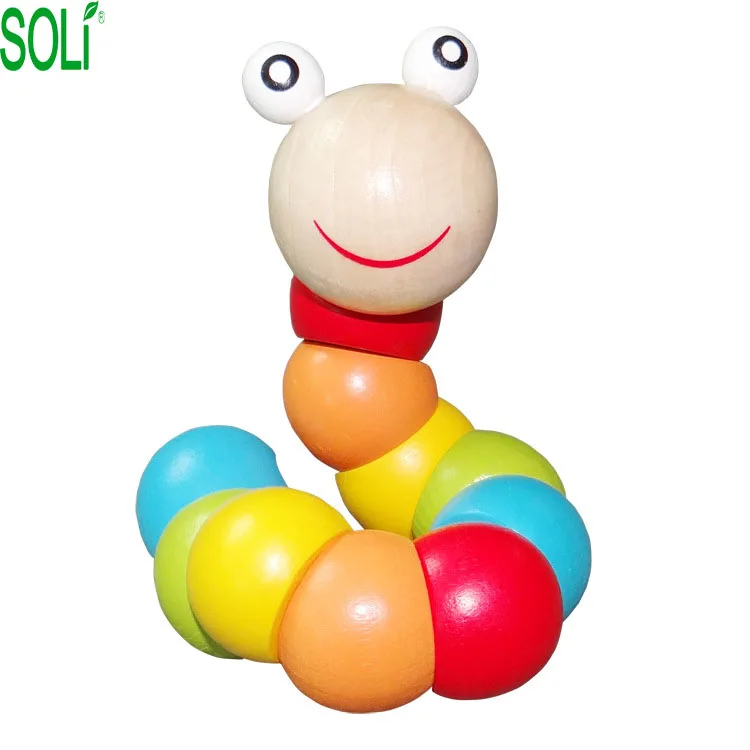 Wooden twisted worm Animal toy, Educational toys gift for kids