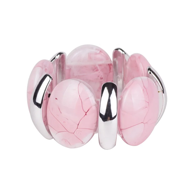 2019 Hot Selling Customized Women Design Best Wholesales Silver Metal Colour Amber Colour Resin Bracelet Bangle For Summer