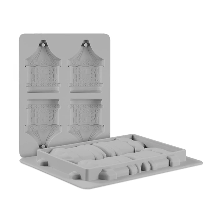 Carousel silicone resin aromatherapy wax die  Creative Dreamhorse Gypsum Mold  silicone mold mould for plaster