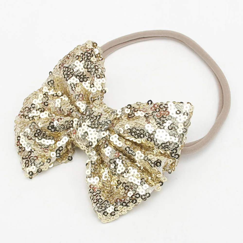 
Classic Cotton And sequin bowknot Headband Kids headband Hair Accessories For Girls 