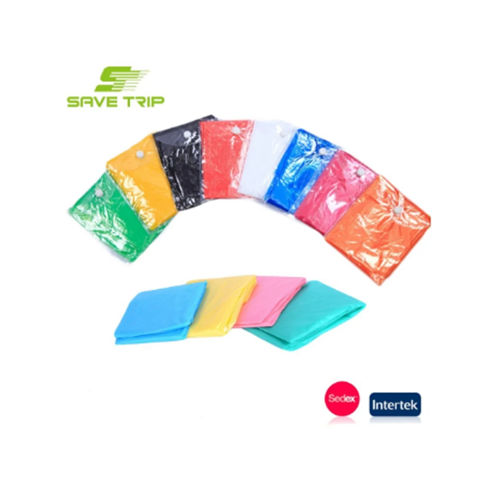 Popular Easy Carry Emergency Disposable Adult/Child PE Raincoat/ rain poncho