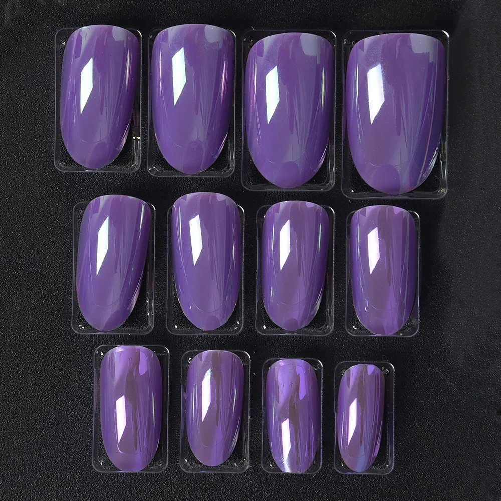 Short Square UV Gel Nail Art Salon Full Cover Acrylic Artificial Mirror Nail Tips