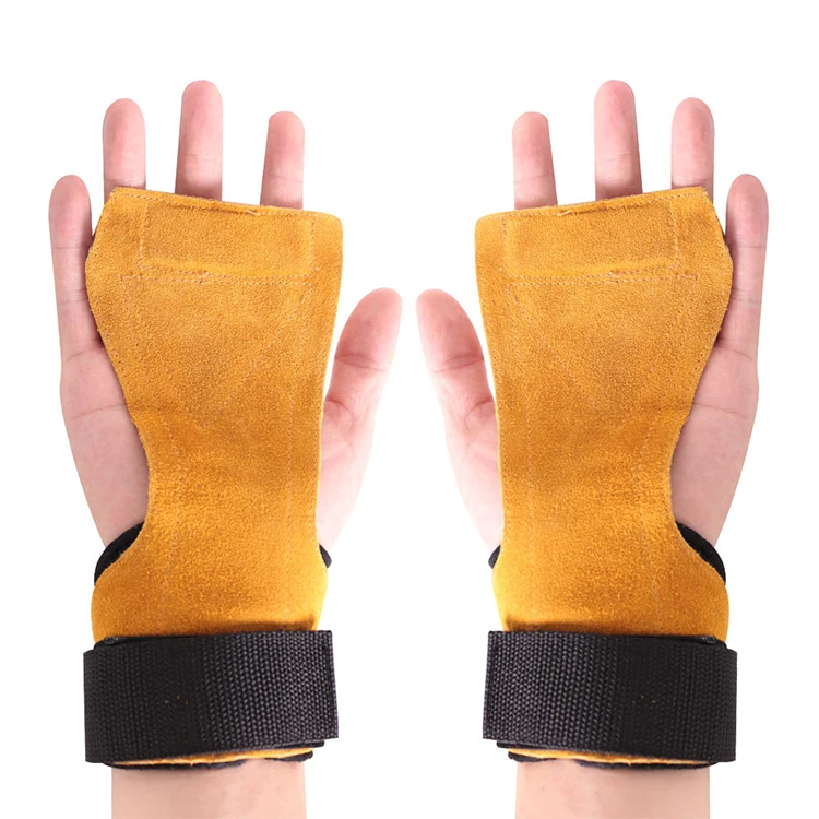 Custom Cowhide High Quality Leather Gymnastics Hand Weightlifting Grips Gym Weightlifting Gloves