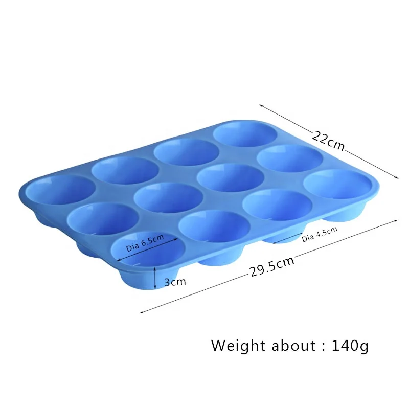 
12 Cups Round Muffin Cake Pan Molds Cupcake Pan Baking Silicone Mold 