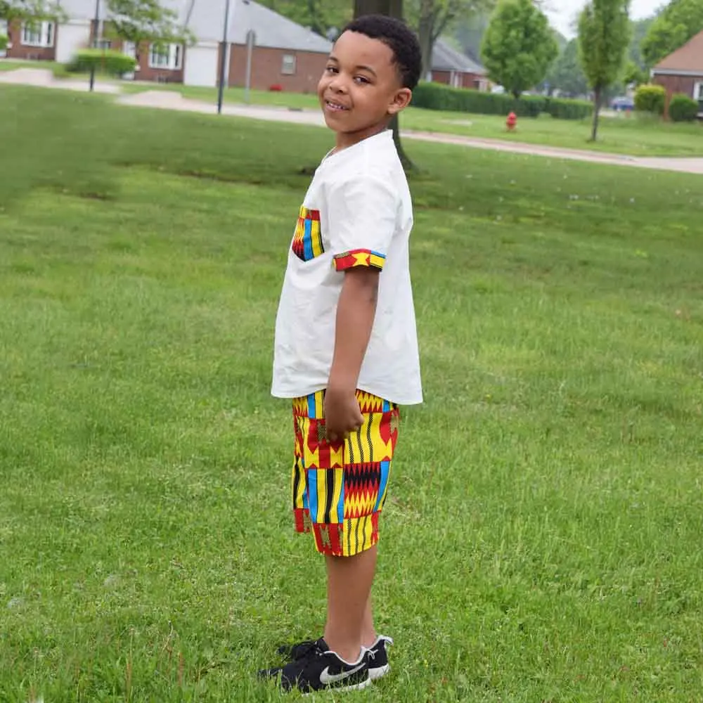 2022 Summer African print style Kids Clothes Kids Ankara Two Piece Set Casual Wear