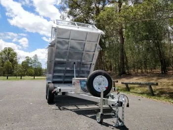 3.5T Hot Dipped Galvanised 10x5 Hydraulic Lowering Tipping Side Tipping Lifting Tipper Trailer