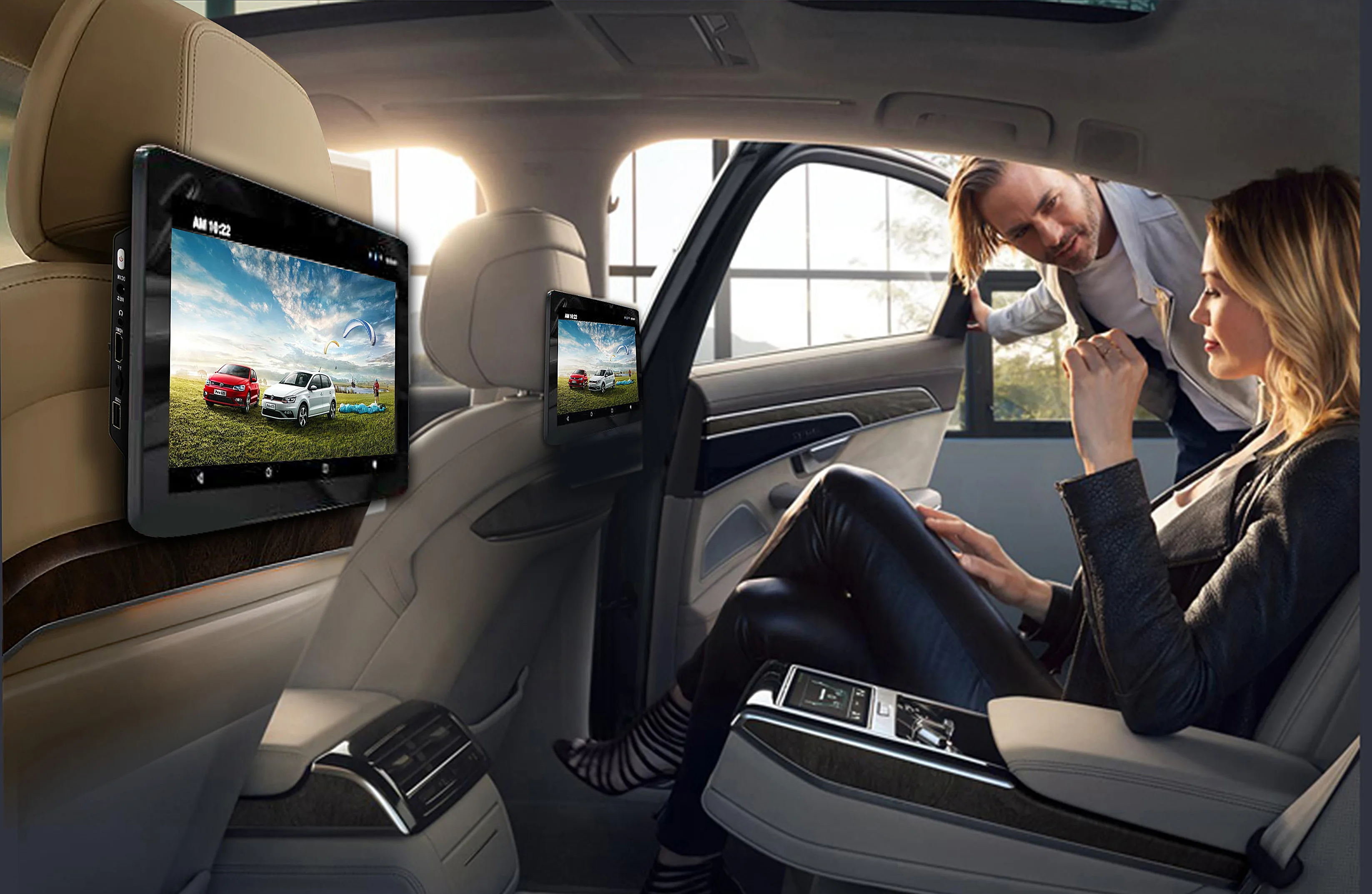 10.8 Inch Android 10.0 rear entertainment system car headrest screen TV video monitor