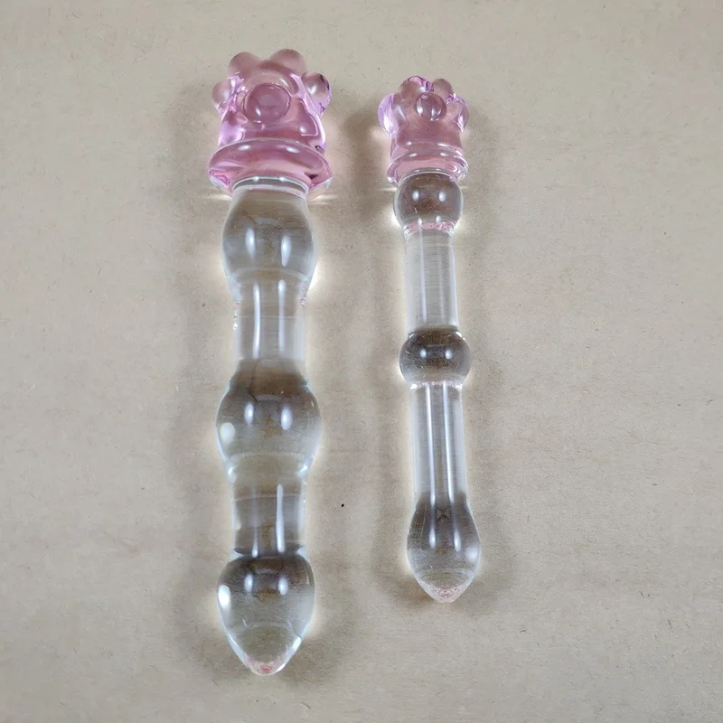 2019 Hot Sale Pink Kitty Paw Design Manufacturer of Boro Glass Material Adult Dildo Sex Toy for Adult Life