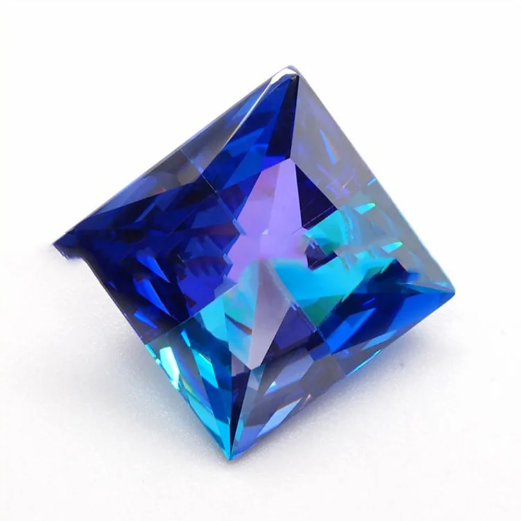 Кубического циркония грубый квадратный вырез Голубой цирконий Китай дилер