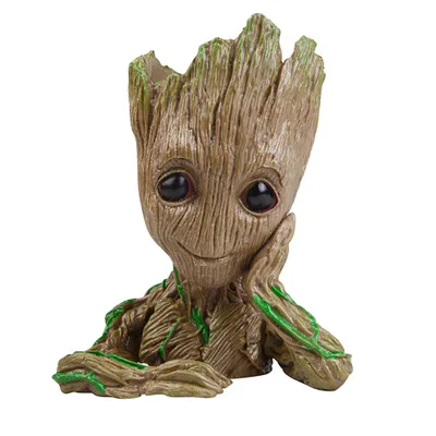 
Wholesale Amazon Hot Sale Groot Flower pot Ornaments Promotional Gifts PVC Groot Pen holder Flower Pot 