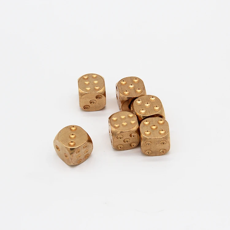 
50 pieces/lot Machining Manual Polishing Solid Brass Dice 