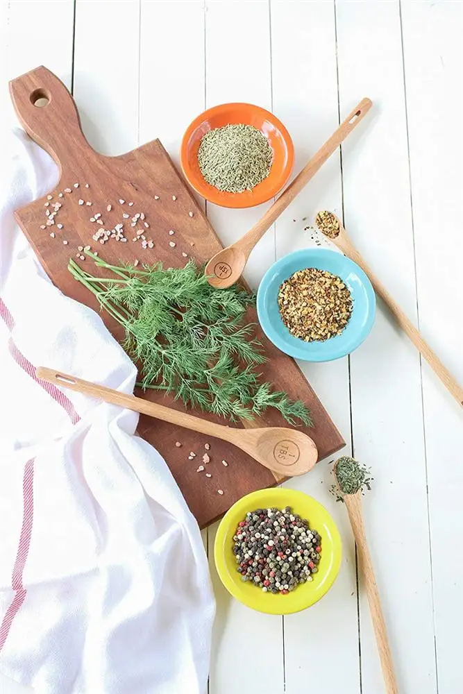 Wooden Spoons, Wood Soup Spoons for Eating Mixing Stirring, Long Handle Spoon