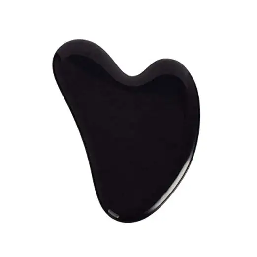 Beauty personal care black onyx stones gua sha tool black obsidian jade gua sha face neck massager gua sha