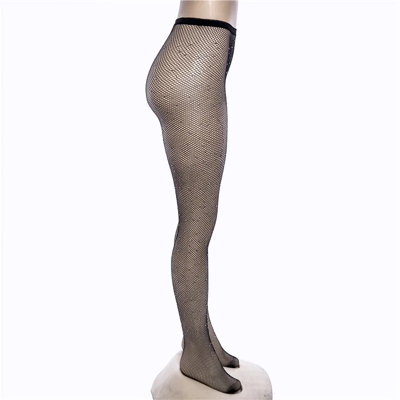 Oem Sexy Transparent Lingerie Black Stocking  Girl Plus Size Glitter Fishnet Pantyhose