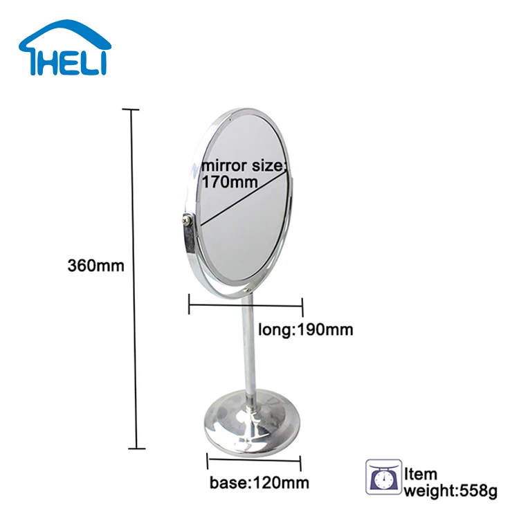 
jiangmen hardware 7 inch Fancy Double Sides hairdressing mirror Hotel Mirror 
