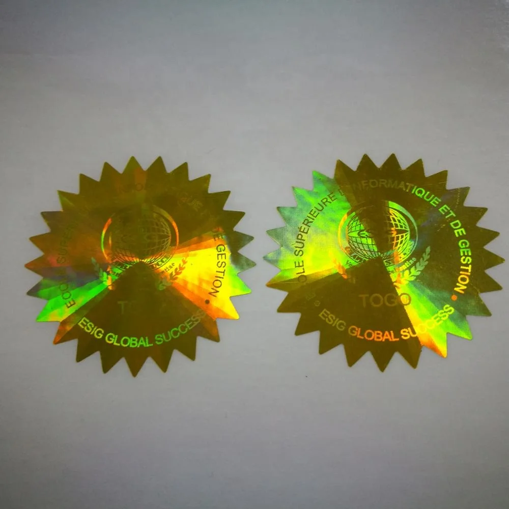 dot matrix tamper proof one-time security 3D hologram sticker/label with serial numbers