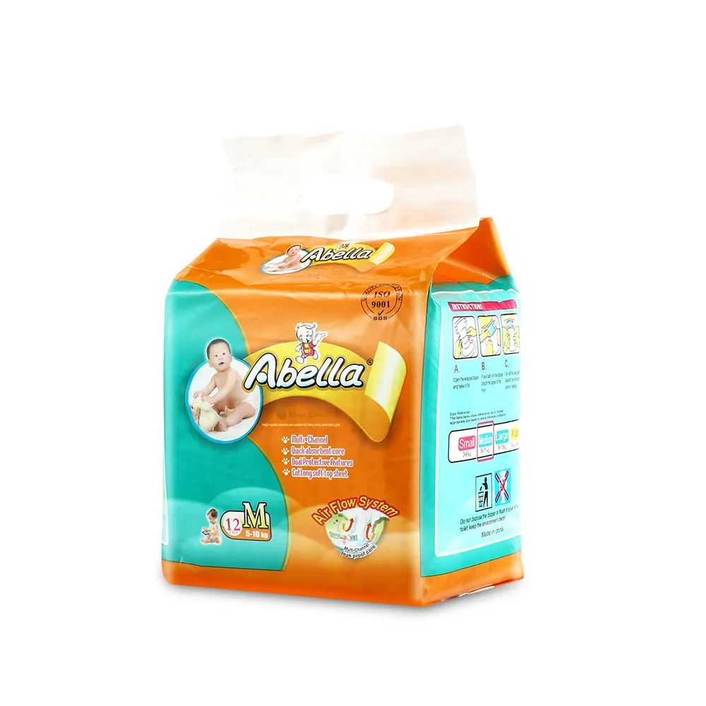 ODM Film Backsheet Leak Prevention Channel PE Diaper Disposable Printed Fluff Pulp 3D 100% Factory Wholesale Baby Adl Printed