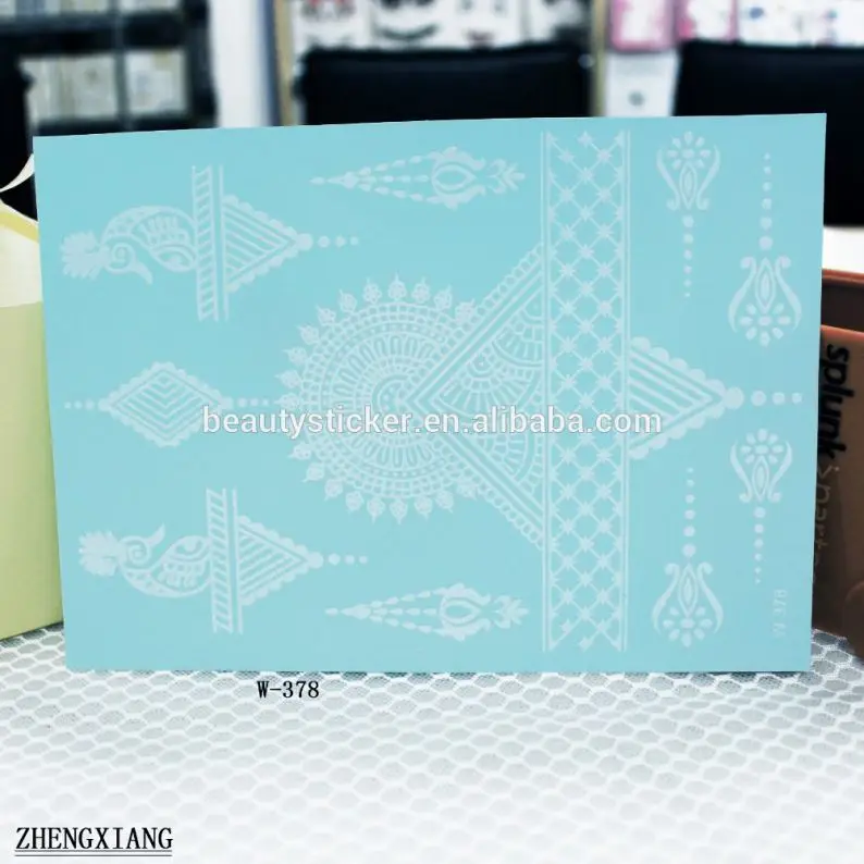 Beautysticker safe white lace tattoo sticker, wedding body temporary tattoo for legs/ hands