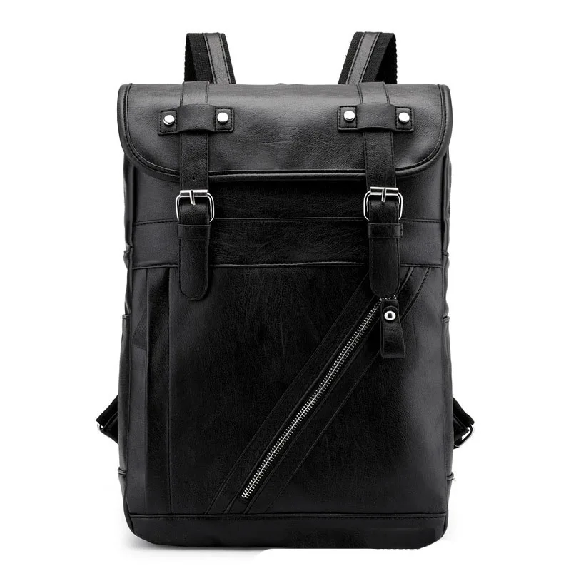 
New Design Outdoor Travelling School PU Leather Men Laptop Backpack bag 