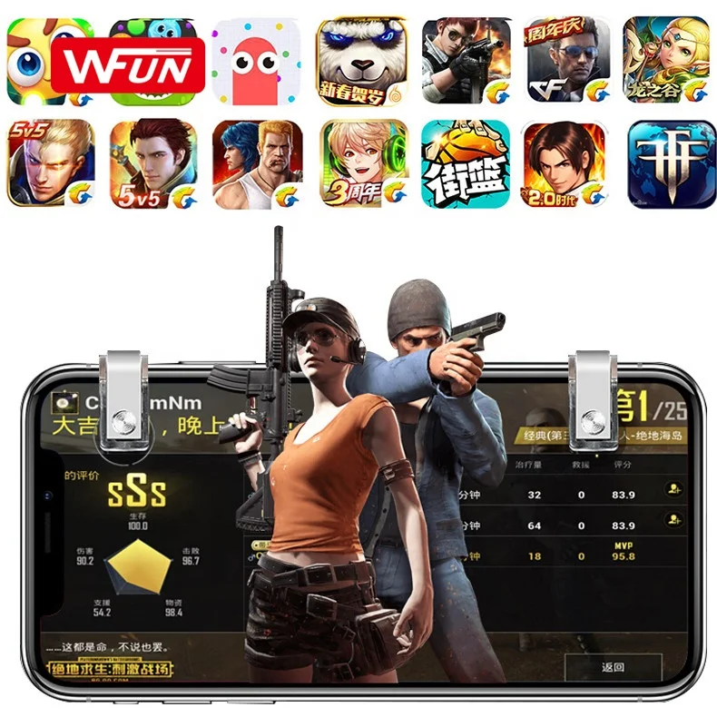 
Original Factory Price R11 Gamepad PUBG Mobile Phone Gaming Joystick Fire Trigger Button Aim Key Shooter 