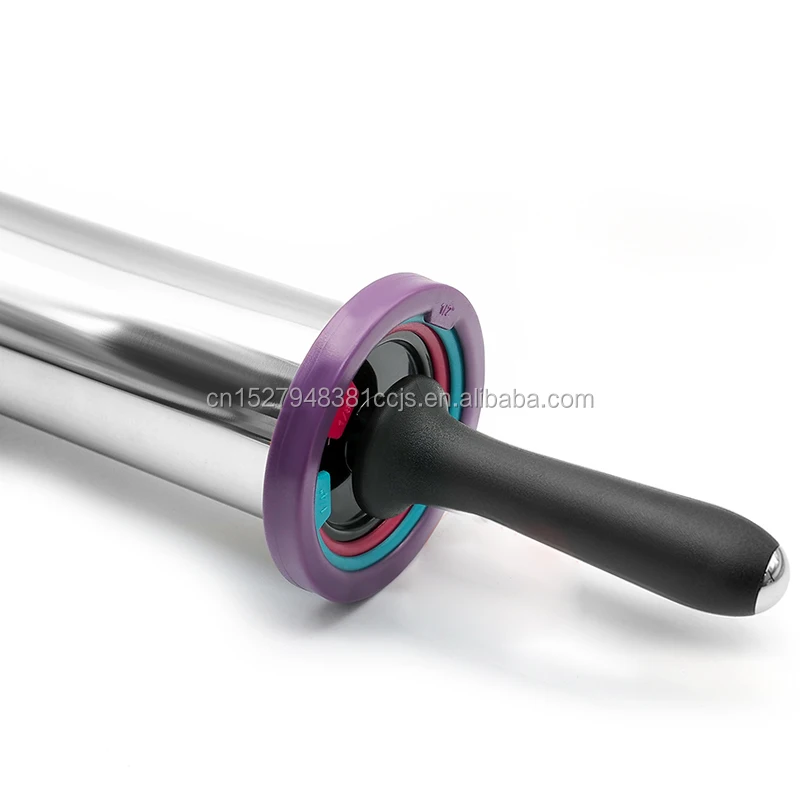 
Food grade 19 Inch Stainless steel adjustable pastry baking Rolling Pin 