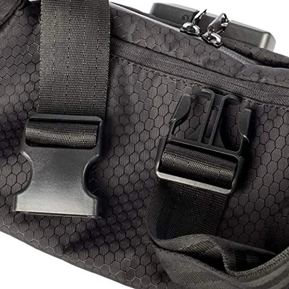 100% Odor Smell Proof Fanny Pack Waist Bag Carbon Fiber Lined with Combo Lock Embroidered Zipper & Hasp Water Proof Unisex Auton