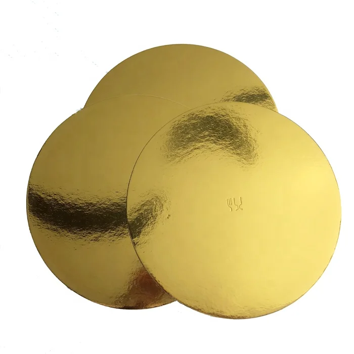 
Golden square shape scalloped cake Boards foil paper with handle 