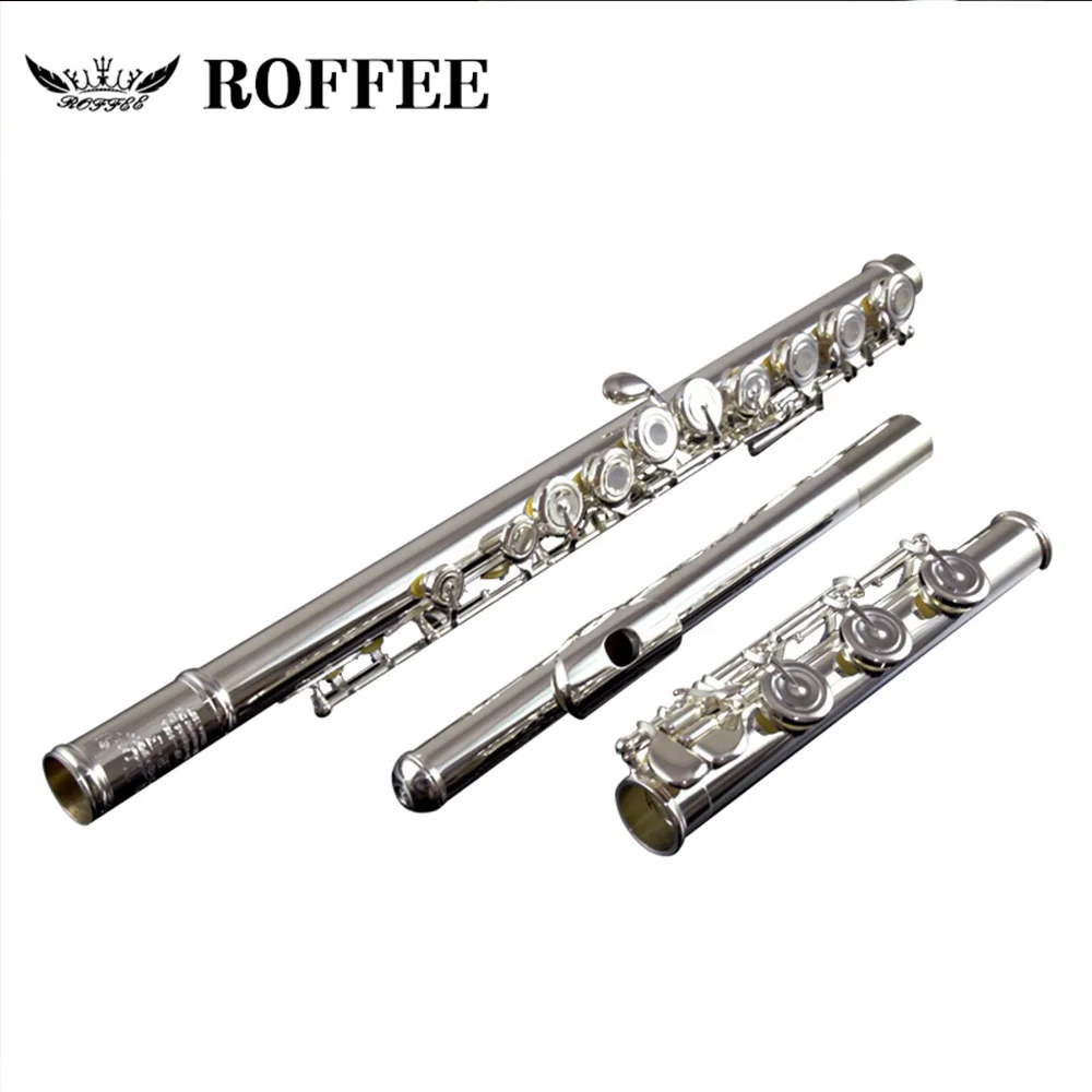 ROFFEE 905A Cupronickel Body посеребренный с 17 открытыми отверстиями никелевый Серебряный мундштук канавка