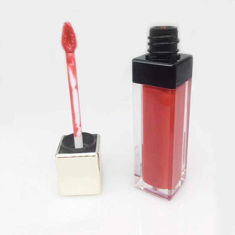
gold square bottle do your own brand lip gloss oem Print your Logo on bottles and box 