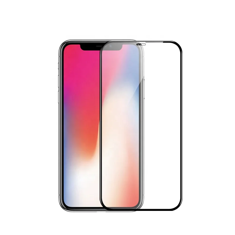 Высококачественное 0,26 мм 3D закаленное стекло 9H для мобильного телефона, шелкография, защита экрана, Защитная пленка для iphone 8 xs max