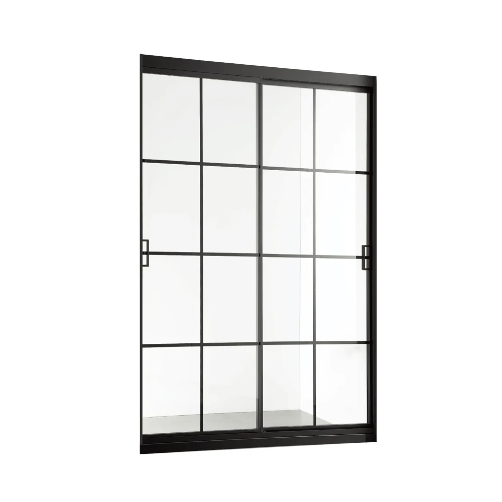 Sliding Cheap Black Frame Matt Black shower screen