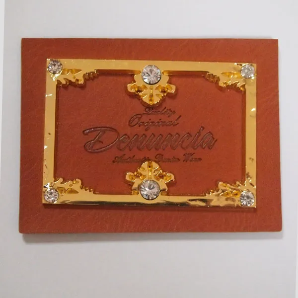 
Garment Jeans PU Leather Labels with Metals and Rhinestones 