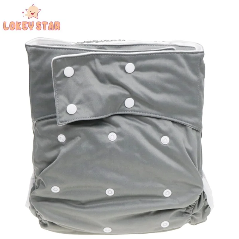 Lokeystar Black Adult Incontinence Cloth Diaper for Disabled Man Leak-Proof Pants Diaper