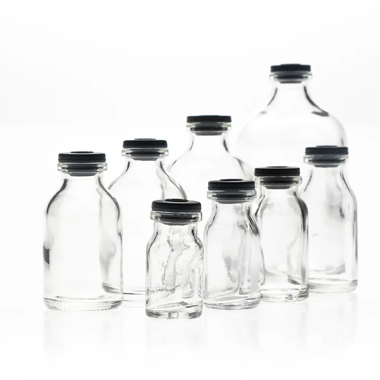 50ml clear glass vial penicillin glass bottle