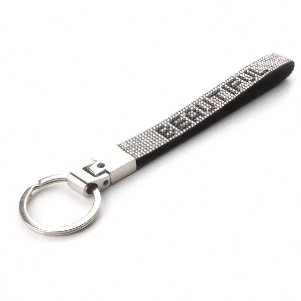 Hot selling  rhinestone wristlet keychain with with custom logo keychain