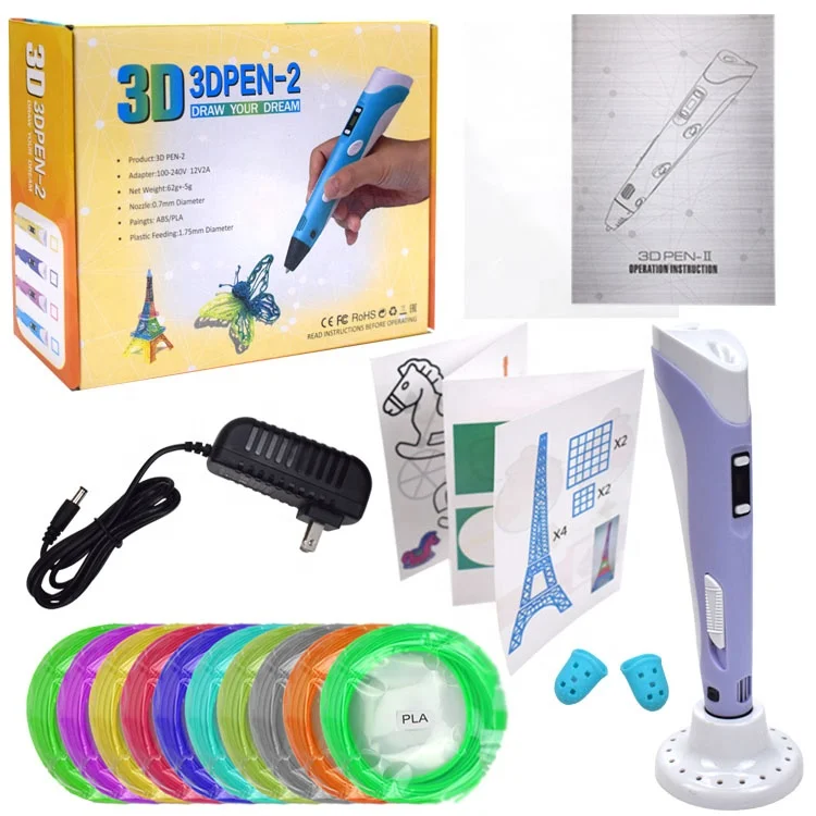 3D Printer Pen Children Toys  Doodle Pen Filament Refills 3D Printing Pen With 10 Pieces PLA/ABS  Kids Gift Toy