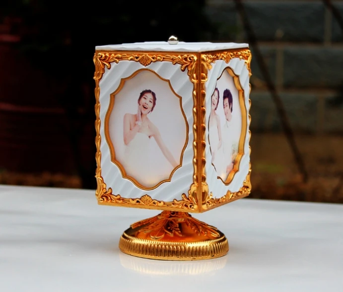Creative 5 inch rotating clockwork music box PVC photo frame