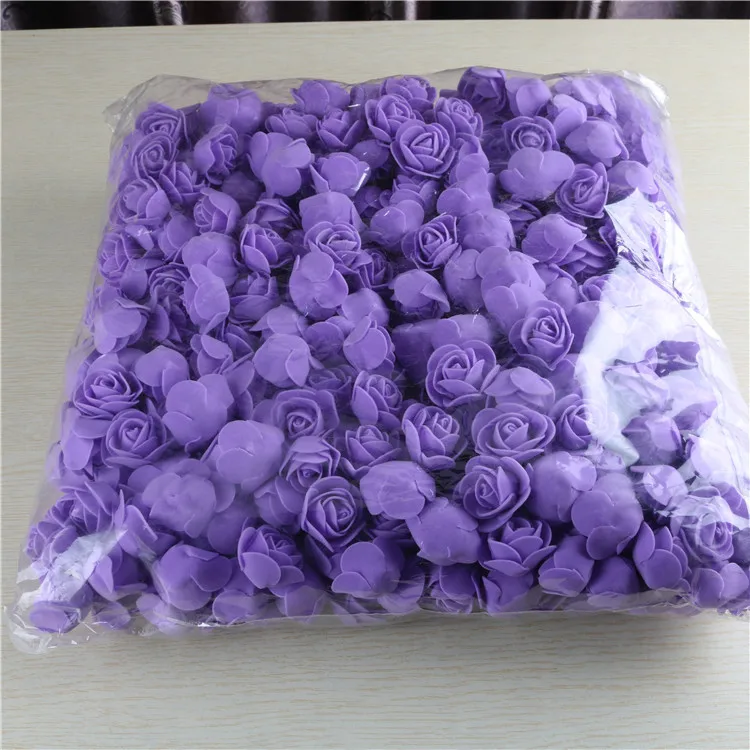 500Pcs/lot 3.5cm PE Artificial Foam Rose Flower Head For Rose Bear Wedding Accessories Artificial Flower