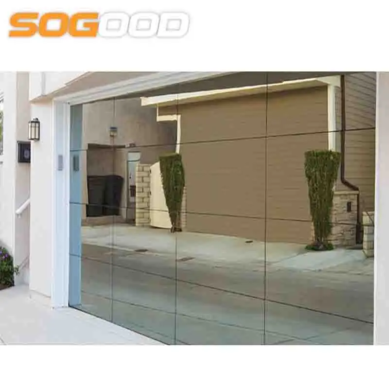 frameless sectional glass garage door