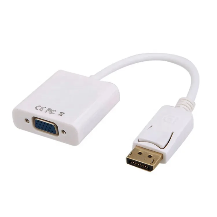 DP to VGA Adapter DisplayPort to VGA Converter DP Cables Adapter Male to Female 1080P for HDTV LCD