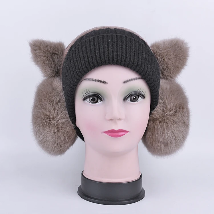 OEM Лучшее качество коричневый цвет полиэстер наушники с мехом