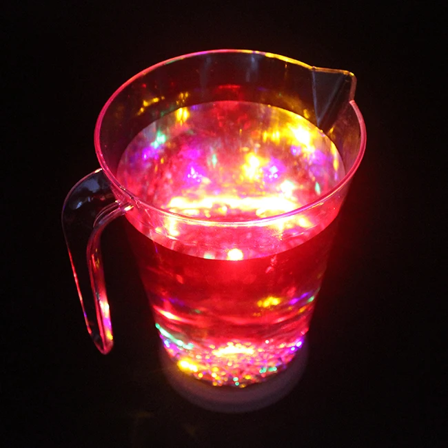 Promotional  Drink Ware 48oz Clear Plastic Led Light Up Beer Pitcher