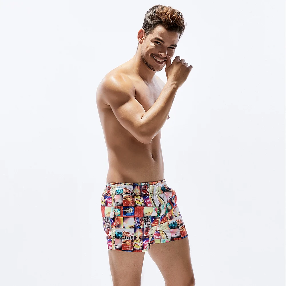 Wholesale Cheap Swimwear Beachwear Men Printed Mens Board Shorts 100% Polyester Men Swimwear Short Private Label Branded