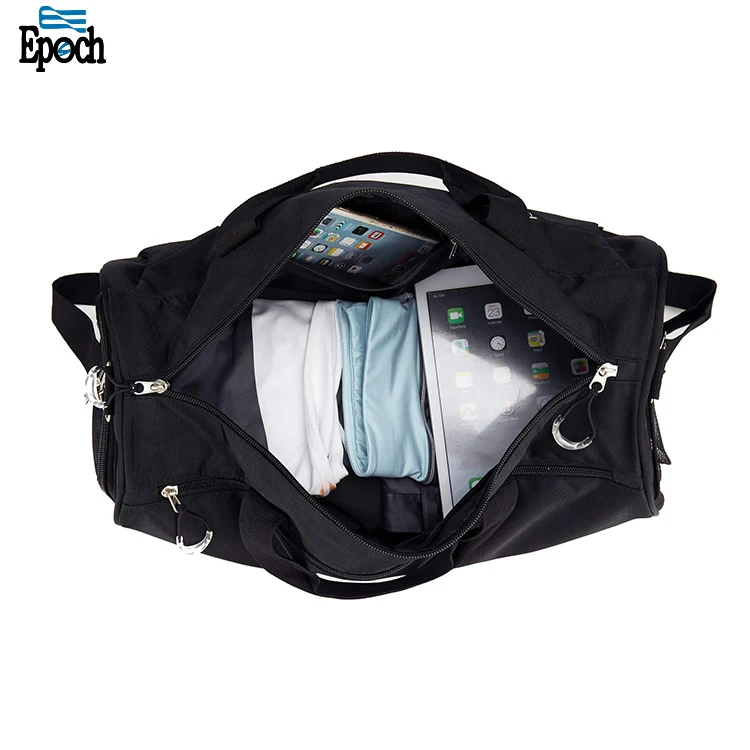 Оптовая Продажа Новый дизайн прочная вместительная Черная спортивная сумка с отделением для обуви